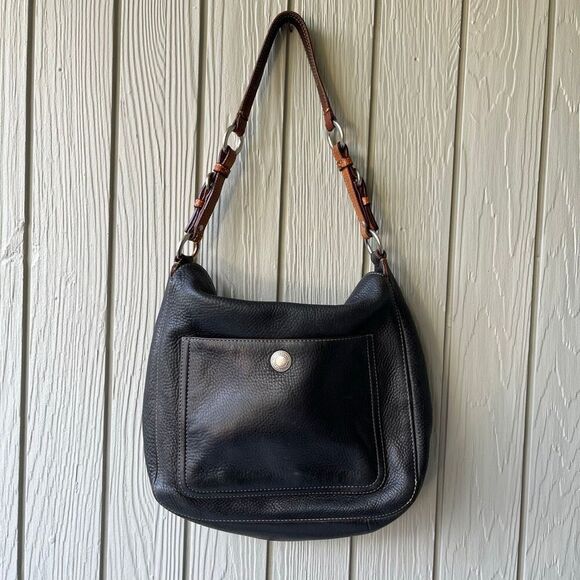 Coach Handbags - VTG Coach Legacy Black Pebbled Leather Hobo Bag | Fuchsia Lining 9379
